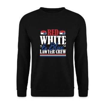 Veteran US Flag Red White & Blue Lawyer Crew - Unisex Sweatshirt - black - Front - Alina (178cm) & Michal (187cm)