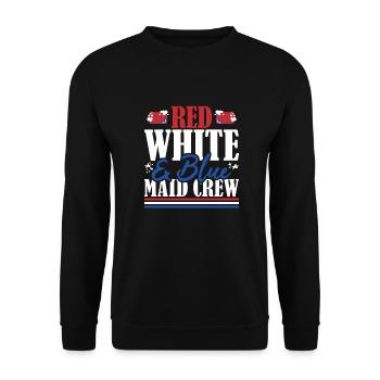 Veteran US Flag Red White & Blue Maid Crew - Unisex Sweatshirt - black - Front - Alina (178cm) & Michal (187cm)
