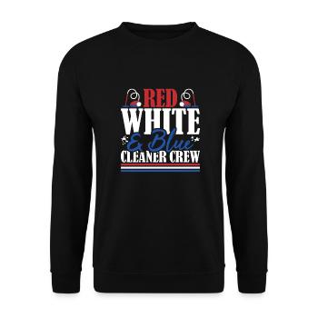 Veteran US Flag Red White & Blue Cleaner Crew - Unisex Sweatshirt - black - Front - Alina (178cm) & Michal (187cm)