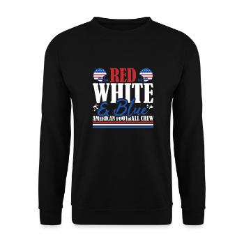 Veteran US Flag Red White & Blue American Football - Unisex Sweatshirt - black - Front - Alina (178cm) & Michal (187cm)