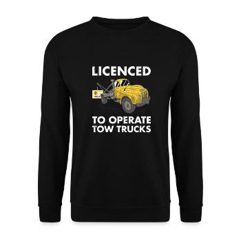 Titulaire d’un permis d’exploitation de dépanneuses - Sweat-shirt Unisexe - noir - Devant - Alina (178cm) & Michal (187cm)