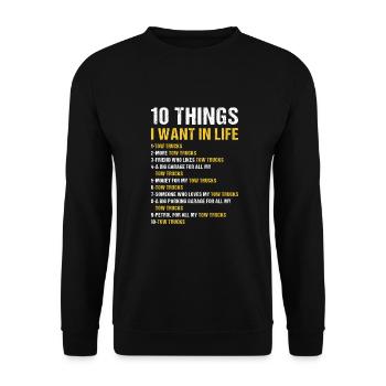 10 Things I Wan't In Life Tow Truck Operator - Unisex Sweatshirt - black - Front - Alina (178cm) & Michal (187cm)