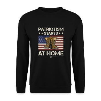 Le patriotisme américain commence à l’intérieur Vétéran de l’armée - Sweat-shirt Unisexe - noir - Devant - Alina (178cm) & Michal (187cm)