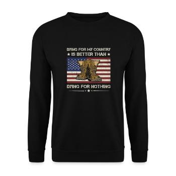 L’Amérique meurt pour mon pays Vétéran de l’armée - Sweat-shirt Unisexe - noir - Devant - Alina (178cm) & Michal (187cm)