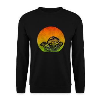 Raggae mushrooms - Unisex Pullover - Schwarz - Vorne - Alina (178cm) & Michal (187cm)
