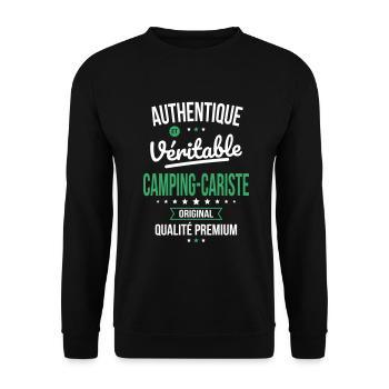 Authentique et véritable camping-cariste Original - Sweat-shirt Unisexe - noir - Devant - Alina (178cm) & Michal (187cm)