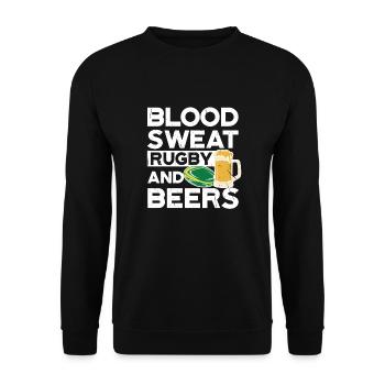 Blood Sweat And Beers Afrique du Sud Rugby - Sweat-shirt Unisexe - noir - Devant - Alina (178cm) & Michal (187cm)