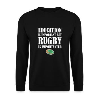 Mais le rugby est plus important Irlande Rugby - Sweat-shirt Unisexe - noir - Devant - Alina (178cm) & Michal (187cm)