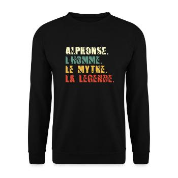 Alphonse l homme le mythe la légende - Sweat-shirt Unisexe - noir - Devant - Alina (178cm) & Michal (187cm)