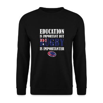 Mais le rugby est plus important Australie Rugby - Sweat-shirt Unisexe - noir - Devant - Alina (178cm) & Michal (187cm)