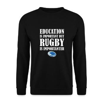 But Rugby Is Importanter Scotland Rugby - Unisex Sweatshirt - black - Front - Alina (178cm) & Michal (187cm)