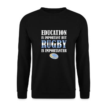 But Rugby Is Importanter Argentina Rugby - Unisex Sweatshirt - black - Front - Alina (178cm) & Michal (187cm)