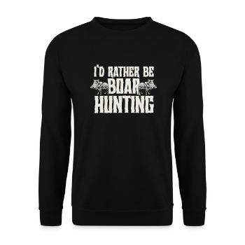 Chasse au sanglier chasseur sanglier - Sweat-shirt Unisexe - noir - Devant - Alina (178cm) & Michal (187cm)