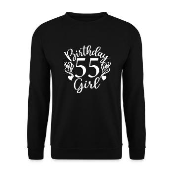 55e anniversaire femmes son anniversaire fille 55 ans - Sweat-shirt Unisexe - noir - Devant - Alina (178cm) & Michal (187cm)