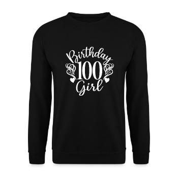 100e anniversaire Femmes Anniversaire Fille 100 ans - Sweat-shirt Unisexe - noir - Devant - Alina (178cm) & Michal (187cm)