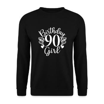 90e anniversaire Femmes Son anniversaire Fille 90 ans - Sweat-shirt Unisexe - noir - Devant - Alina (178cm) & Michal (187cm)