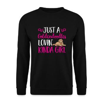 Goldendoodle Doodle Hund - Unisex Pullover - Schwarz - Vorne - Alina (178cm) & Michal (187cm)