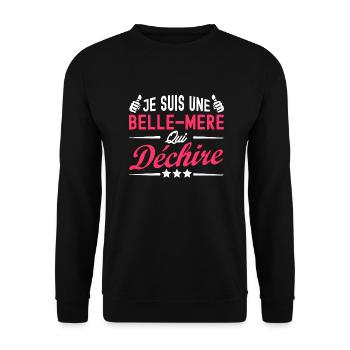 belle-mère qui déchire / humour belle-mère - Sweat-shirt Unisexe - noir - Devant - Alina (178cm) & Michal (187cm)