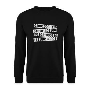 Langage de programme de code binaire - Sweat-shirt Unisexe - noir - Devant - Alina (178cm) & Michal (187cm)