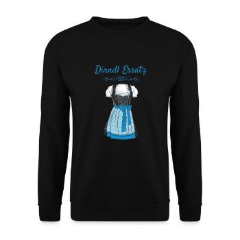 Volksfest Dirndl Ersatz Dirndl Ersatz - Unisex Pullover - Schwarz - Vorne - Alina (178cm) & Michal (187cm)