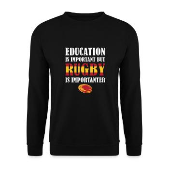 But Rugby Is Importanter Spain Rugby - Unisex Sweatshirt - black - Front - Alina (178cm) & Michal (187cm)