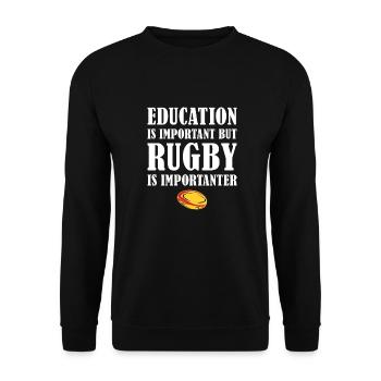Mais le rugby est plus important Allemagne Rugby - Sweat-shirt Unisexe - noir - Devant - Alina (178cm) & Michal (187cm)