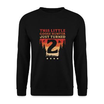 Hunter This Little Goose Hunter Just Turned 2 - Unisex Sweatshirt - black - Front - Alina (178cm) & Michal (187cm)