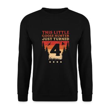Hunter This Little Goose Hunter Just Turned 4 - Unisex Sweatshirt - black - Front - Alina (178cm) & Michal (187cm)