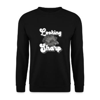 Looking Sharp Porcupine - Unisex Sweatshirt - black - Front - Alina (178cm) & Michal (187cm)
