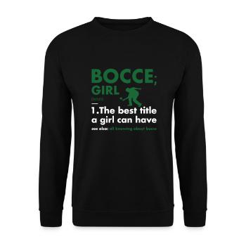 Sport Girl Définition Bocce - Sweat-shirt Unisexe - noir - Devant - Alina (178cm) & Michal (187cm)