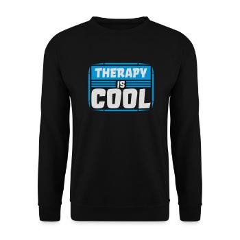 therapy is cool Quote - Unisex Sweatshirt - black - Front - Alina (178cm) & Michal (187cm)