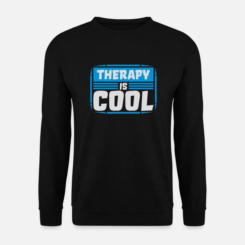 therapy is cool Zitat - Unisex Pullover - Schwarz