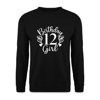 12th Birthday Girl, 12 Years Old Gift For Kids - Unisex Sweatshirt - black - Front - Alina (178cm) & Michal (187cm)