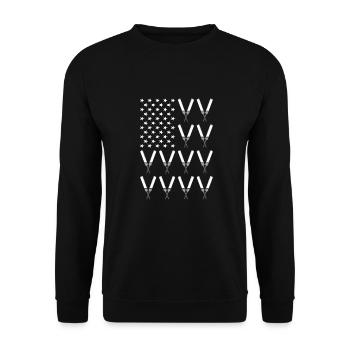 Sport Us Flag Cricket - Unisex Sweatshirt - black - Front - Alina (178cm) & Michal (187cm)