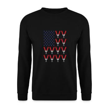 Sport Us Flag Cricket - Unisex Sweatshirt - black - Front - Alina (178cm) & Michal (187cm)
