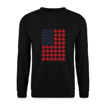 Sport Us Flag Soccer - Unisex Pullover - Schwarz - Vorne - Alina (178cm) & Michal (187cm)