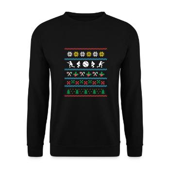 Sport X-Mas Christmas Baseball - Unisex Pullover - Schwarz - Vorne - Alina (178cm) & Michal (187cm)