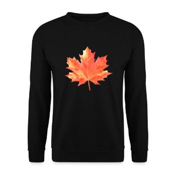 Ahornblatt bunt Herbst Farben Ahorn Baum Wald Warm - Unisex Pullover - Schwarz - Vorne - Alina (178cm) & Michal (187cm)