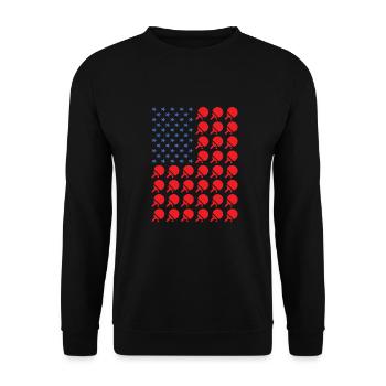 Sport Us Flag Table Tennis - Unisex Sweatshirt - black - Front - Alina (178cm) & Michal (187cm)