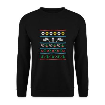 Sport X-Mas Christmas Drag Racing - Unisex Pullover - Schwarz - Vorne - Alina (178cm) & Michal (187cm)