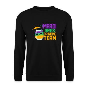 Mardi Gras Drinking Team Party BeadsParade - Unisex Sweatshirt - black - Front - Alina (178cm) & Michal (187cm)