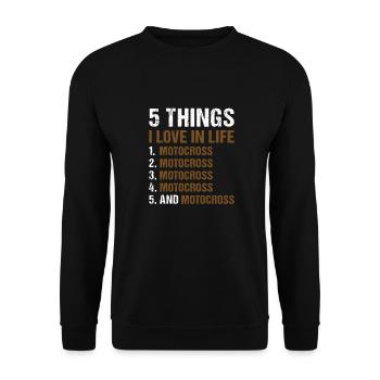 Sport 5 choses que j’aime dans la vie Motocross - Sweat-shirt Unisexe - noir - Devant - Alina (178cm) & Michal (187cm)