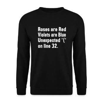 it humor design code - Unisex Pullover - Schwarz - Vorne - Alina (178cm) & Michal (187cm)
