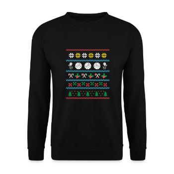 Sport X-Mas Christmas Netball - Unisex Sweatshirt - black - Front - Alina (178cm) & Michal (187cm)