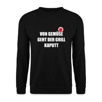 Grill Gemüse Fleisch Paprika lustig Garten Grillen - Unisex Pullover - Schwarz - Vorne - Alina (178cm) & Michal (187cm)