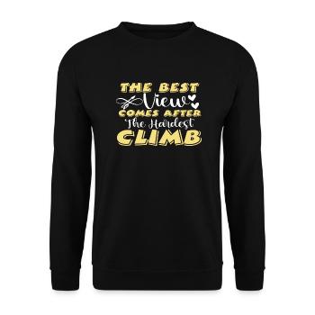 The Best View Comes After The Hardest Climb - Unisex Pullover - Schwarz - Vorne - Alina (178cm) & Michal (187cm)