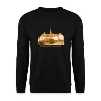 Dippoldiswalde Rathaus Erzgebirge Sachsen - Unisex Pullover - Schwarz - Vorne - Alina (178cm) & Michal (187cm)