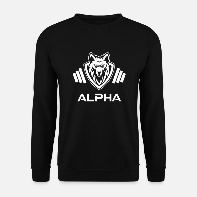 Weißes Gewicht Alpha - Unisex Pullover - Schwarz