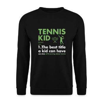 Sport Kid Definition Tennis - Unisex Pullover - Schwarz - Vorne - Alina (178cm) & Michal (187cm)