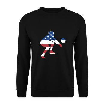 Sport Us Flag Volleyball de plage - Sweat-shirt Unisexe - noir - Devant - Alina (178cm) & Michal (187cm)